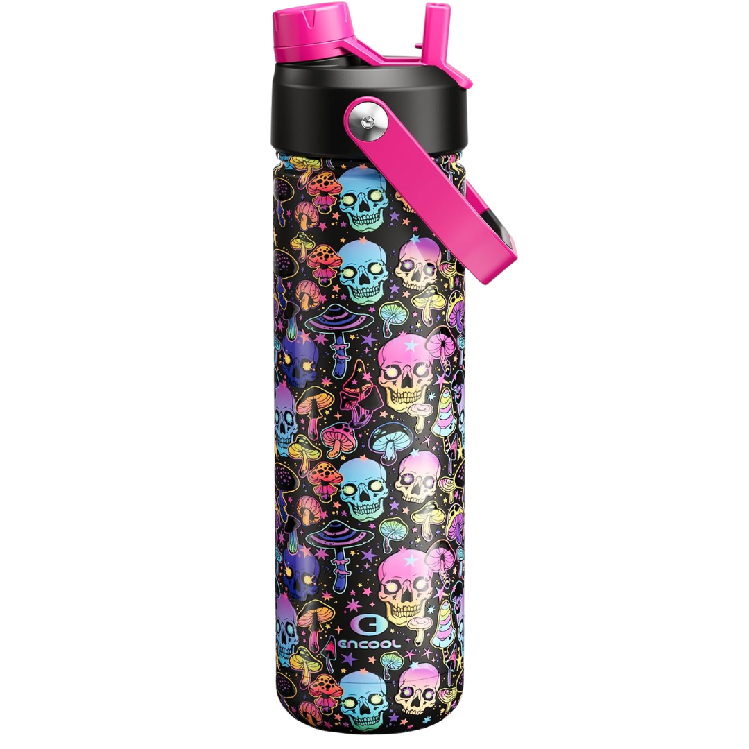 26-Oz ENCOOL Insulated Stainless Steel Water Bottle W/ Straw