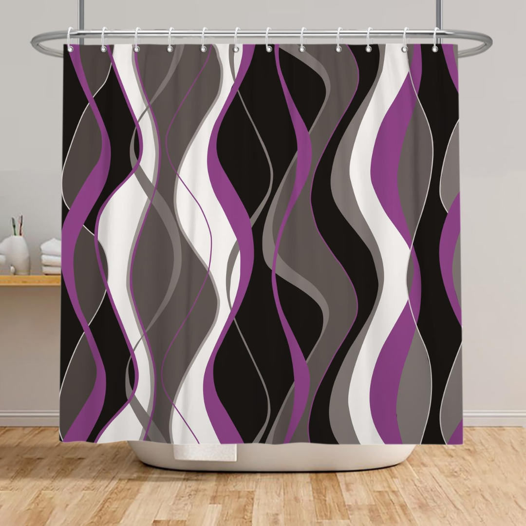 Modern Abstract Waterproof Fabric Shower Curtain (Various)