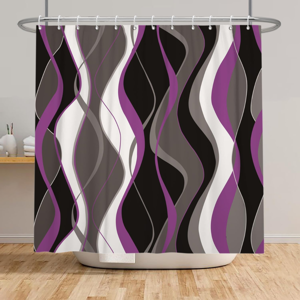 Modern Abstract Waterproof Fabric Shower Curtain (Various)