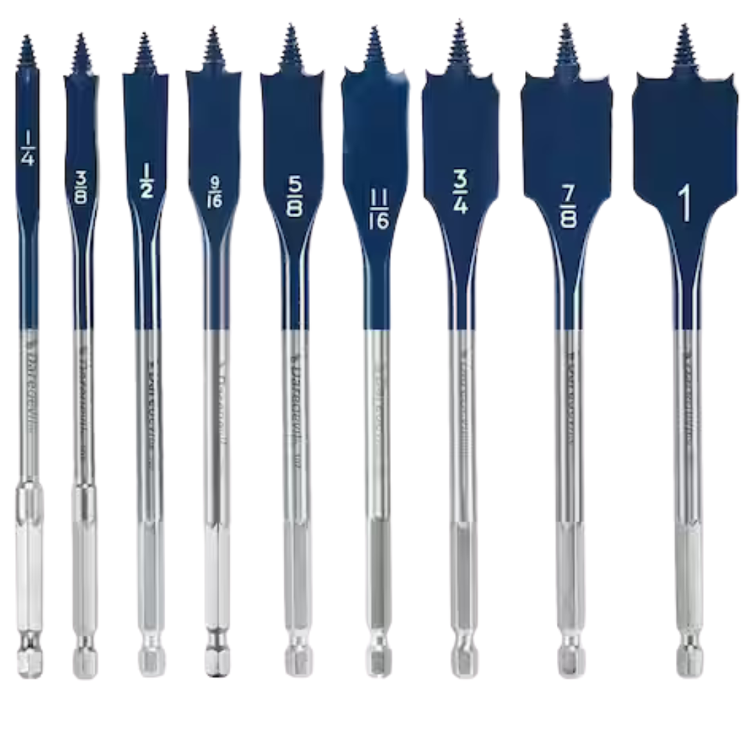 9-Piece Bosch Daredevil High Carbon Steel Standard Spade Bit Set