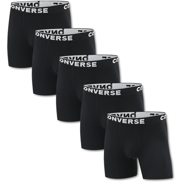 5-Pack Converse Men's Boxer Brief (Large In Black)