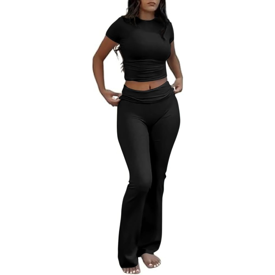 DLOODA Women's Short Sleeve Two-Piece Set (5 Colors)