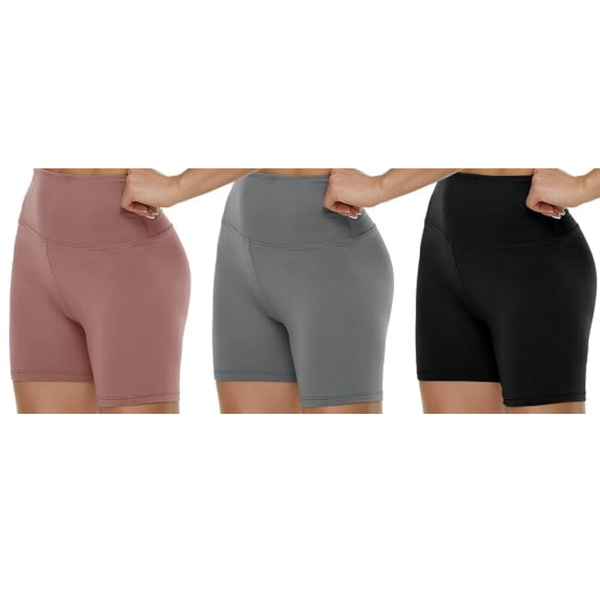 3-Pack Women's High Waisted Biker Shorts (select sizes)