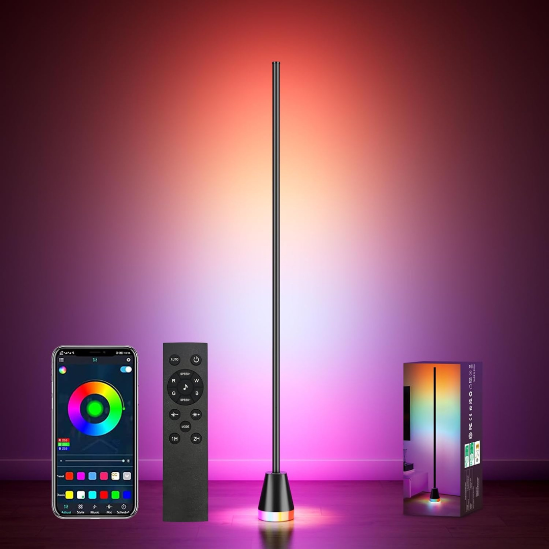 60" Modern RGB Corner LED Standing Ambient Floor Lamp