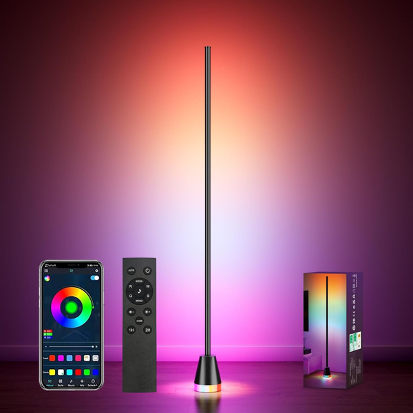 60" Modern RGB Corner LED Standing Ambient Floor Lamp
