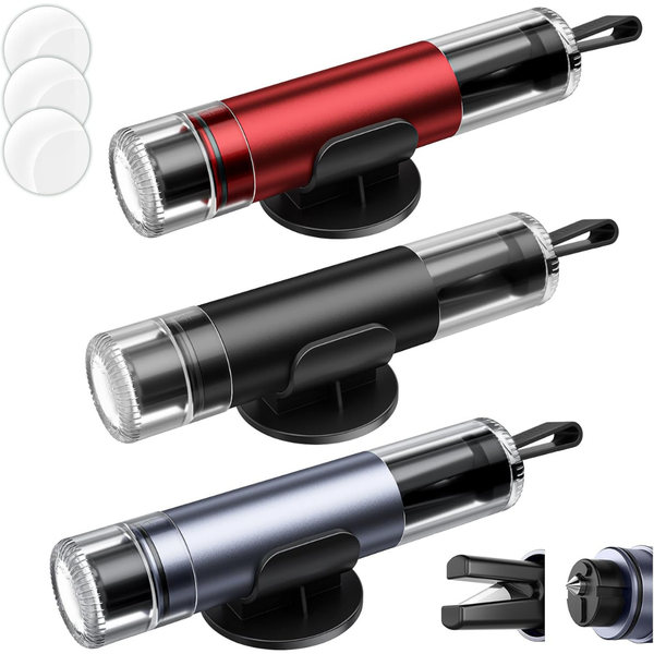 3-Pack 2-in-1 Emergency Car Safety Hammer & Seat Belt Cutter