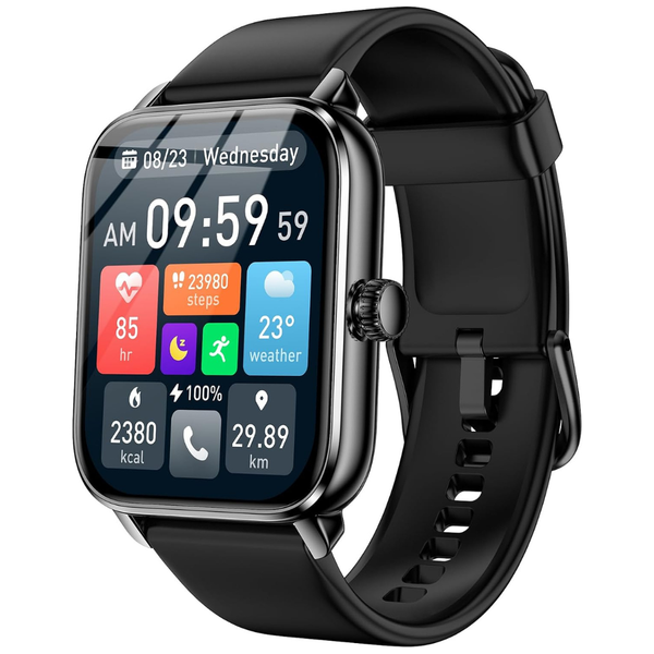 1.85" Unisex HD Touchscreen 120+ Sport Modes Smartwatches - Black