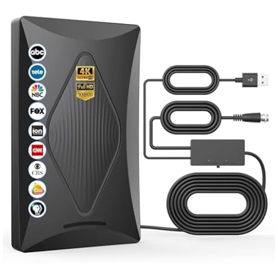 Long Range Amplified Digital TV Antenna W/USB Signal Booster