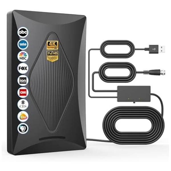Long Range Amplified Digital TV Antenna W/USB Signal Booster