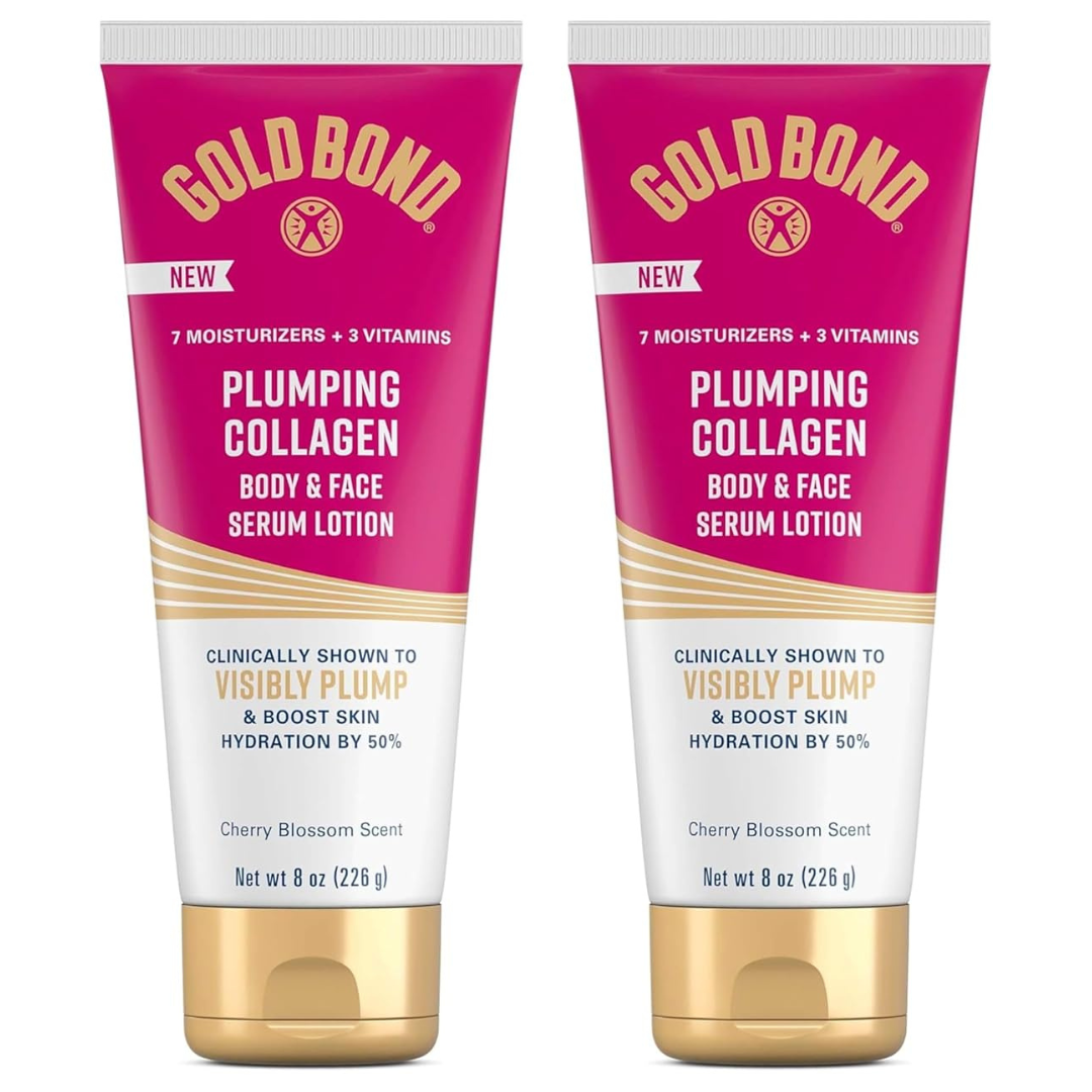 2-Pack 8 oz Gold Bond Plumping Collagen Body & Face Serum Lotion