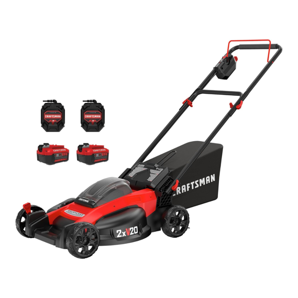 Craftsman 20" 20V Lawn Mower W/ 2 5.0ah Batteries & Charger