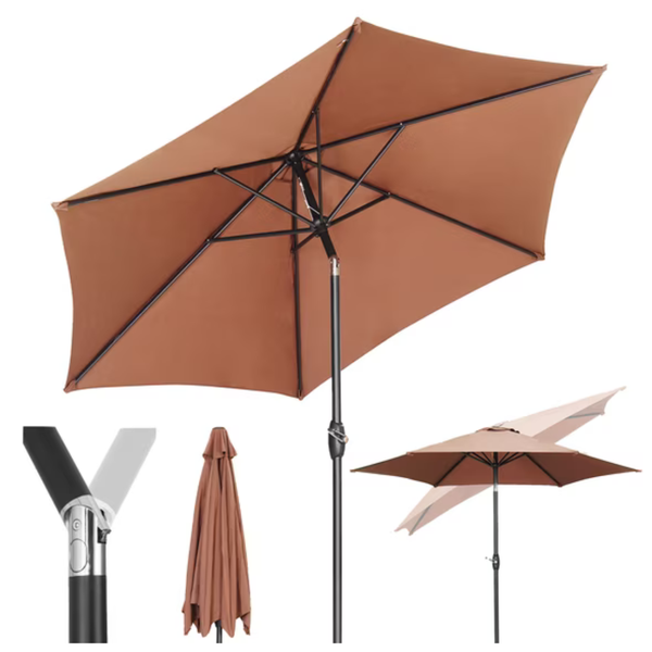 9ft Ainfox Outdoor Patio Table Umbrella W/ Push Button Tilt/Crank (various Colors)