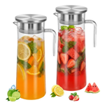 2-Pack 34oz Plastic Pitcher With Metal Lid And Handle