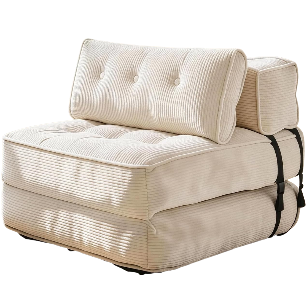 FervorFurn 2-in-1 Single Size Folding Sofa Bed W/ Back Support & Pillow (2 Colors)