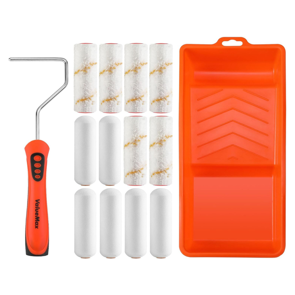 14-Piece 4" Paint Roller Kit With High-Density Foam Paint Rollers