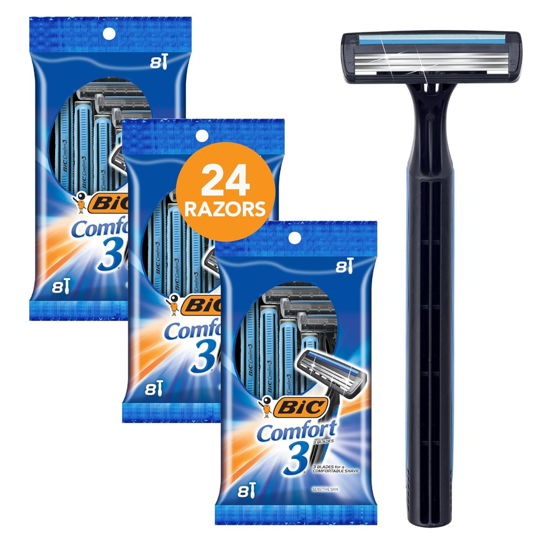 3-Pack 24-Count BIC Comfort Twin Men's Disposable Razor