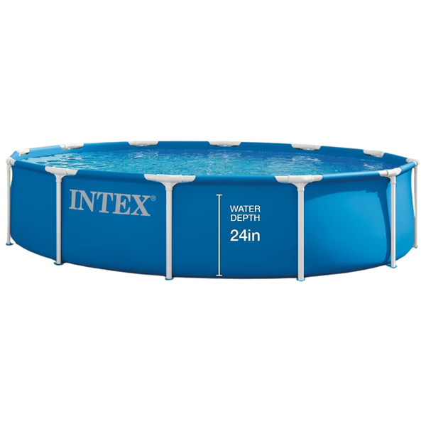12' X 30" Metal Frame Above Ground Blue Swimming Pool