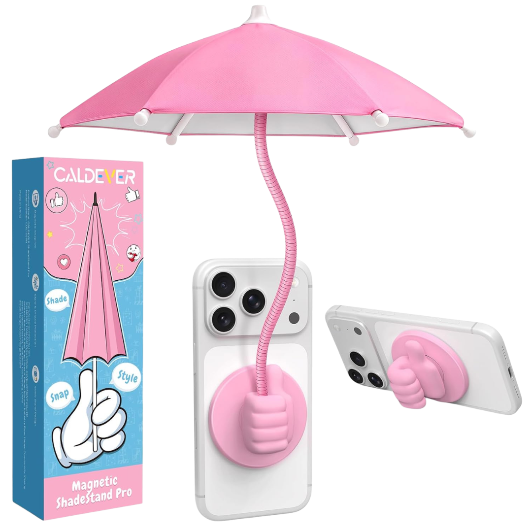 Caldever UPF45+ Heat UV Protection Sun Shade Phone Umbrella