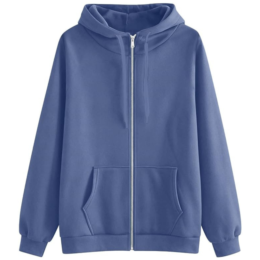 Women's Zipper Hoodie Oversized Lightweight Sweatshirt