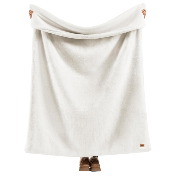 50" X 70" UGG Euphoria Faux Fur Warm Fluffy Throw Blanket (White Snow)