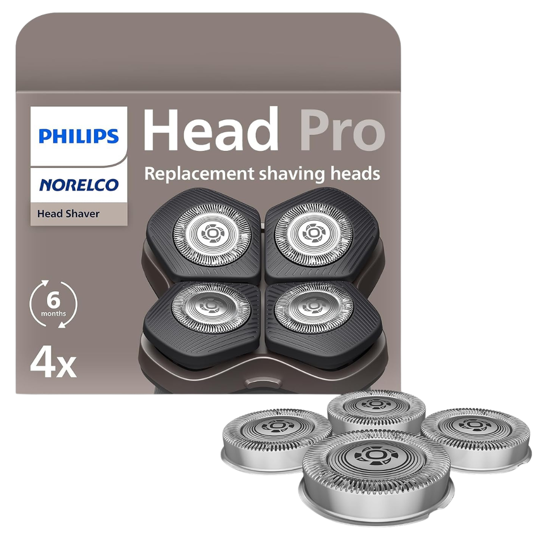 4-Piece Philips Norelco Genuine Head Shaver Replacement Heads