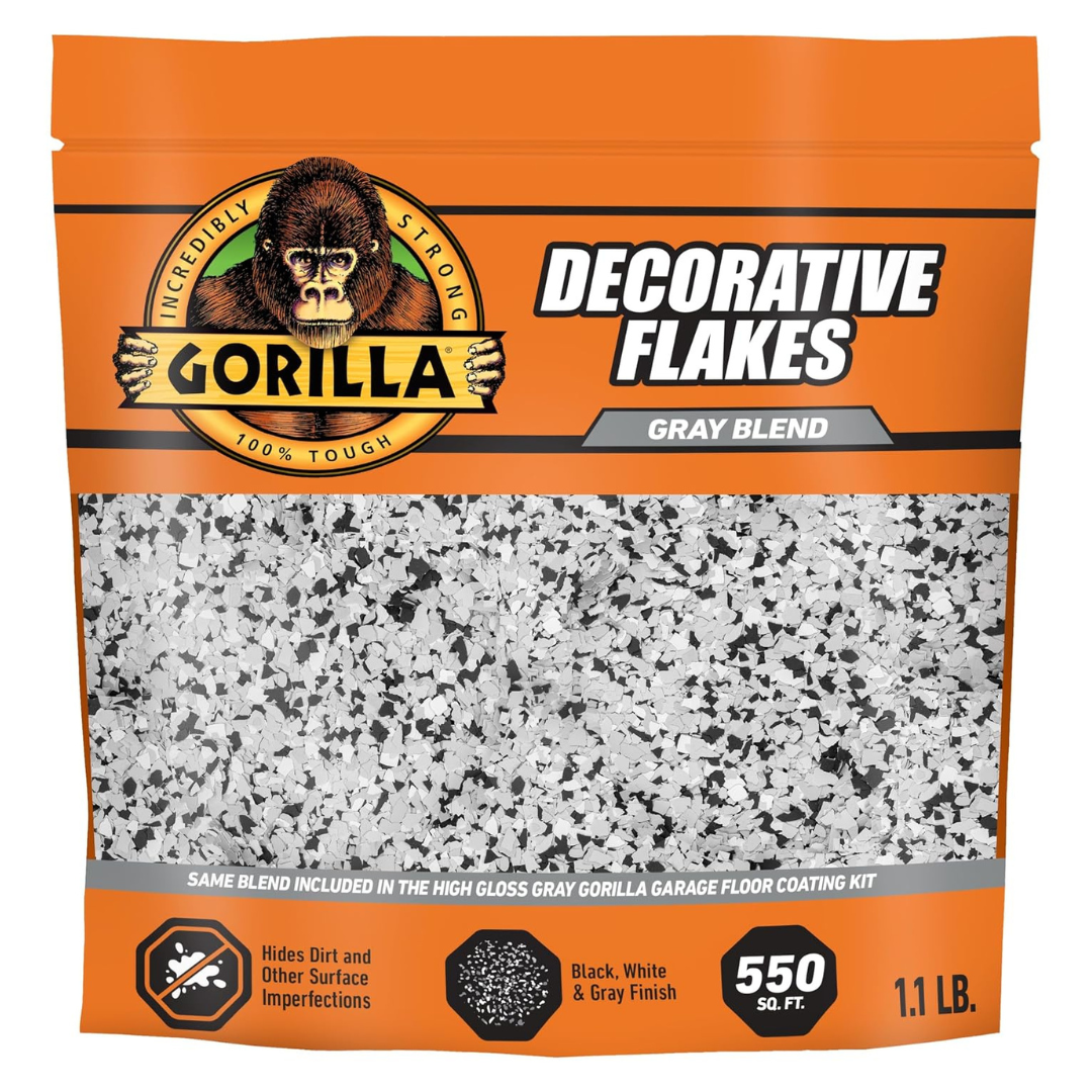 Gorilla Garage Floor Coating Decorative Flakes W/ Epoxy Or Concrete Coatings