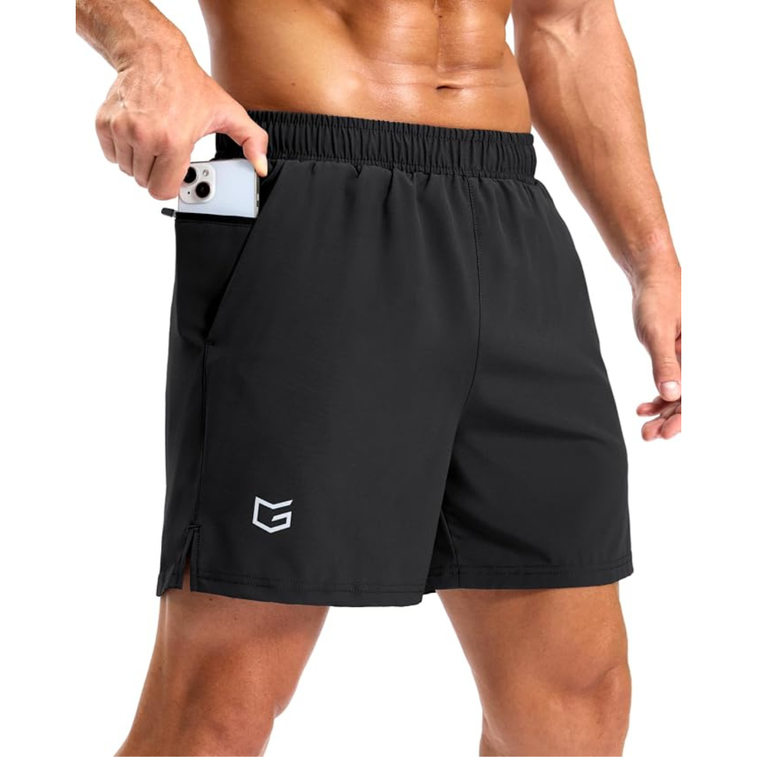 G Gradual Men's Quick-Dry Workout Shorts W/ Zip Pockets