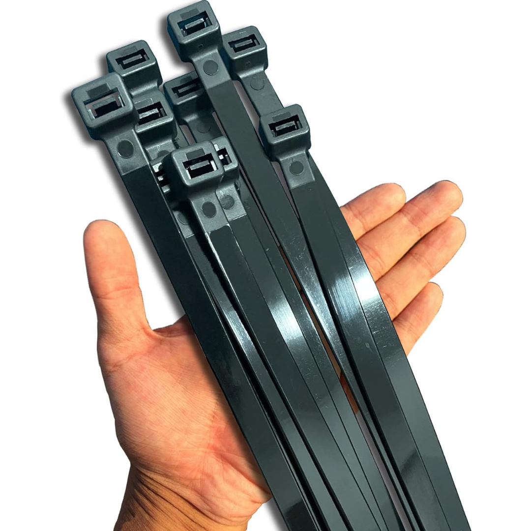 80-Count 20" 250lb Extra Large Heavy Duty Black Zip Ties