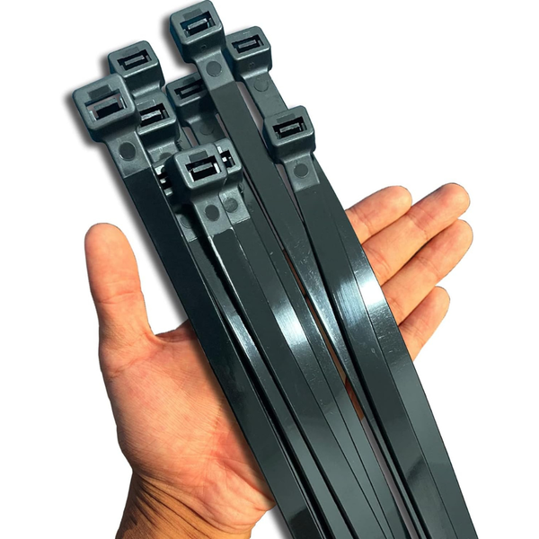 80-Count 20" 250lb Extra Large Heavy Duty Black Zip Ties