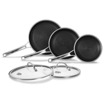 3-Piece Hybrid Stainless Steel Nonstick Frying Pan Set With Lids