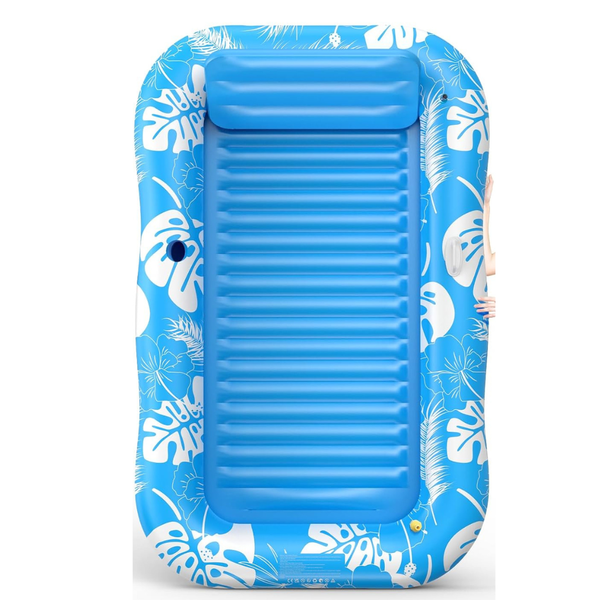 77" X 48" Voice-Tank Inflatable Tanning Pool Lounger Float W/Sprinkler
