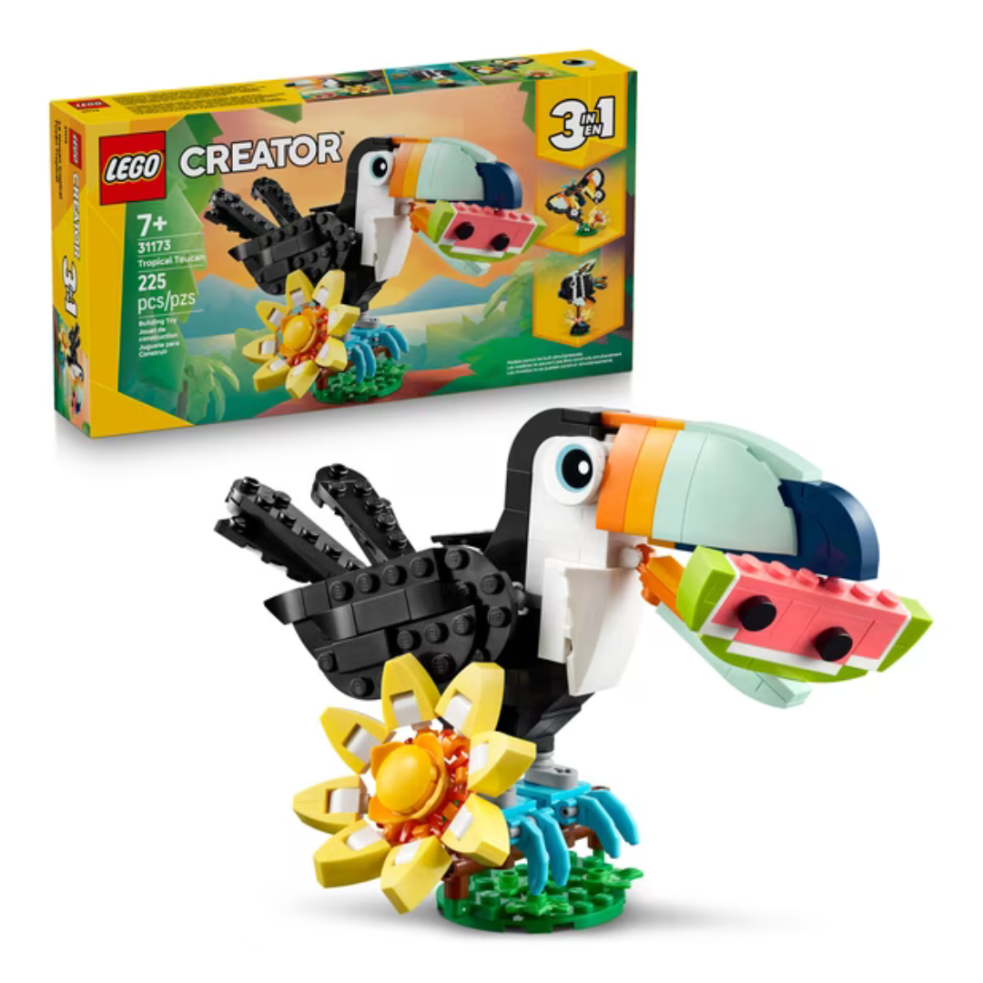 225-Piece LEGO Creator 3-In-1 Wild Animals Tropical Toucan Building Toy
