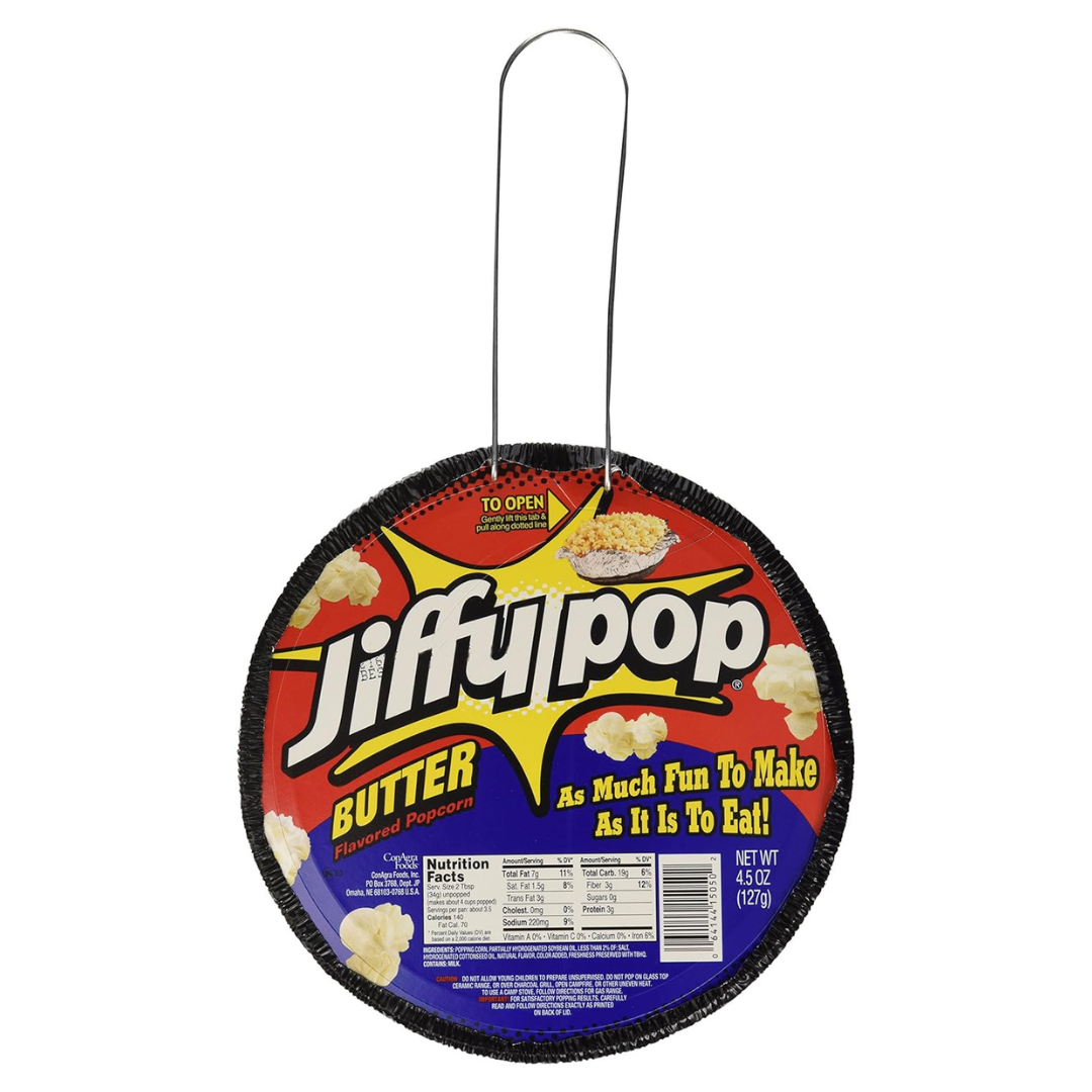 4.5-Oz JIFFY POP Butter Flavored Popcorn, Stovetop Popping Pan
