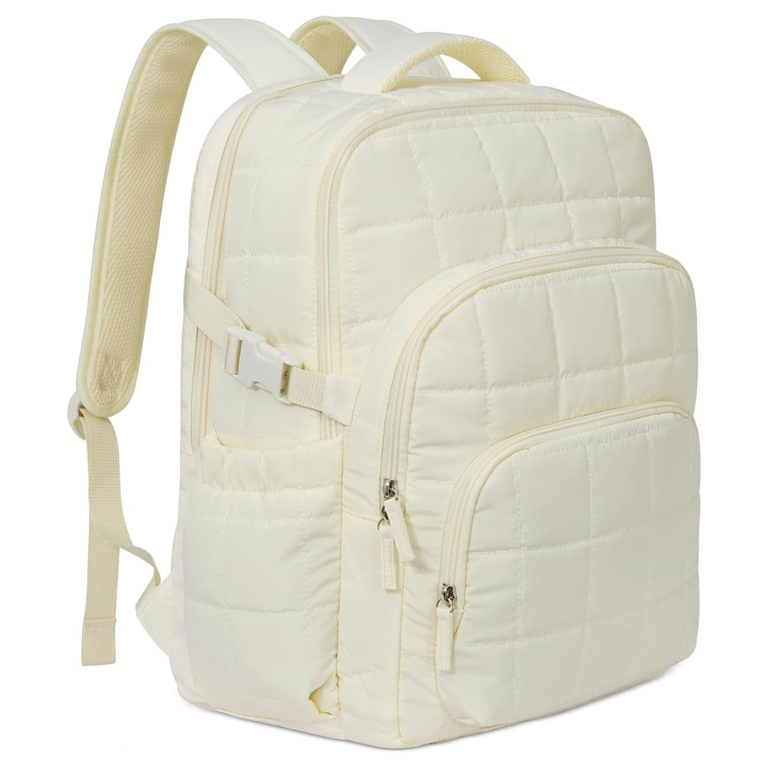 CLUCI Anti Theft Water Resistant 17.3" Laptop Travel Backpack With RFID (White)