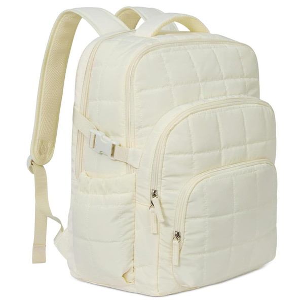 CLUCI Anti Theft Water Resistant 17.3" Laptop Travel Backpack With RFID (White)