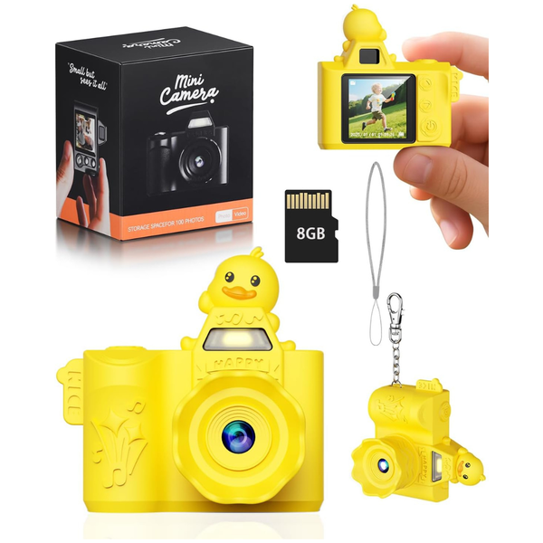 Kids HD Photo & Video Mini Digital Camera W/ 32GB SD Card (Yellow-32G Or Pink-32G)
