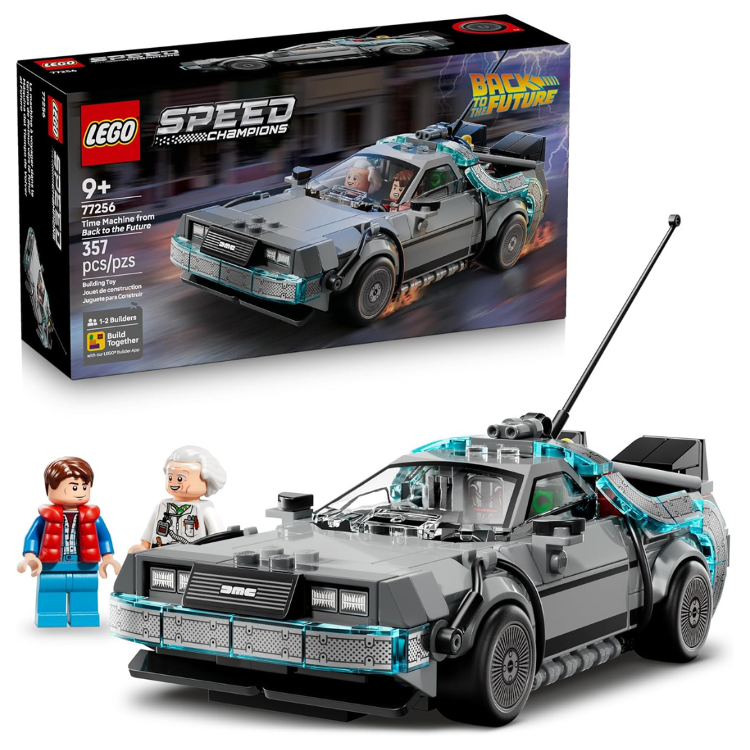 357-Piece LEGO Speed Champions Back To The Future Time Machine Building Toy (77256)