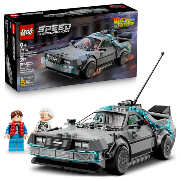 357-Piece LEGO Speed Champions Back To The Future Time Machine Building Toy (77256)