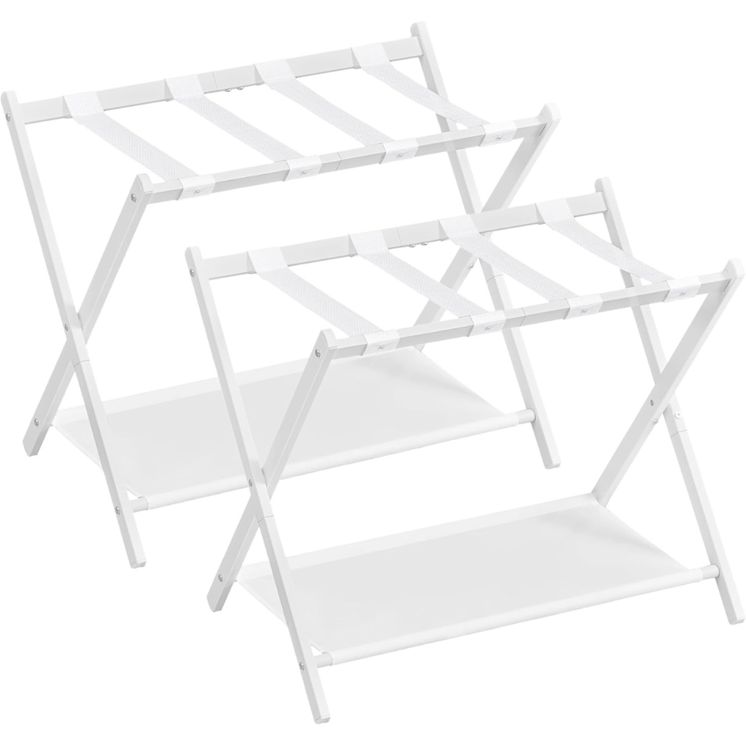 2-Pack Songmics Foldable Luggage Racks (Cloud White)