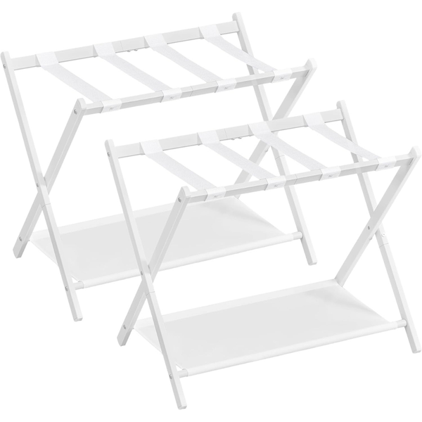2-Pack Songmics Foldable Luggage Racks (Cloud White)