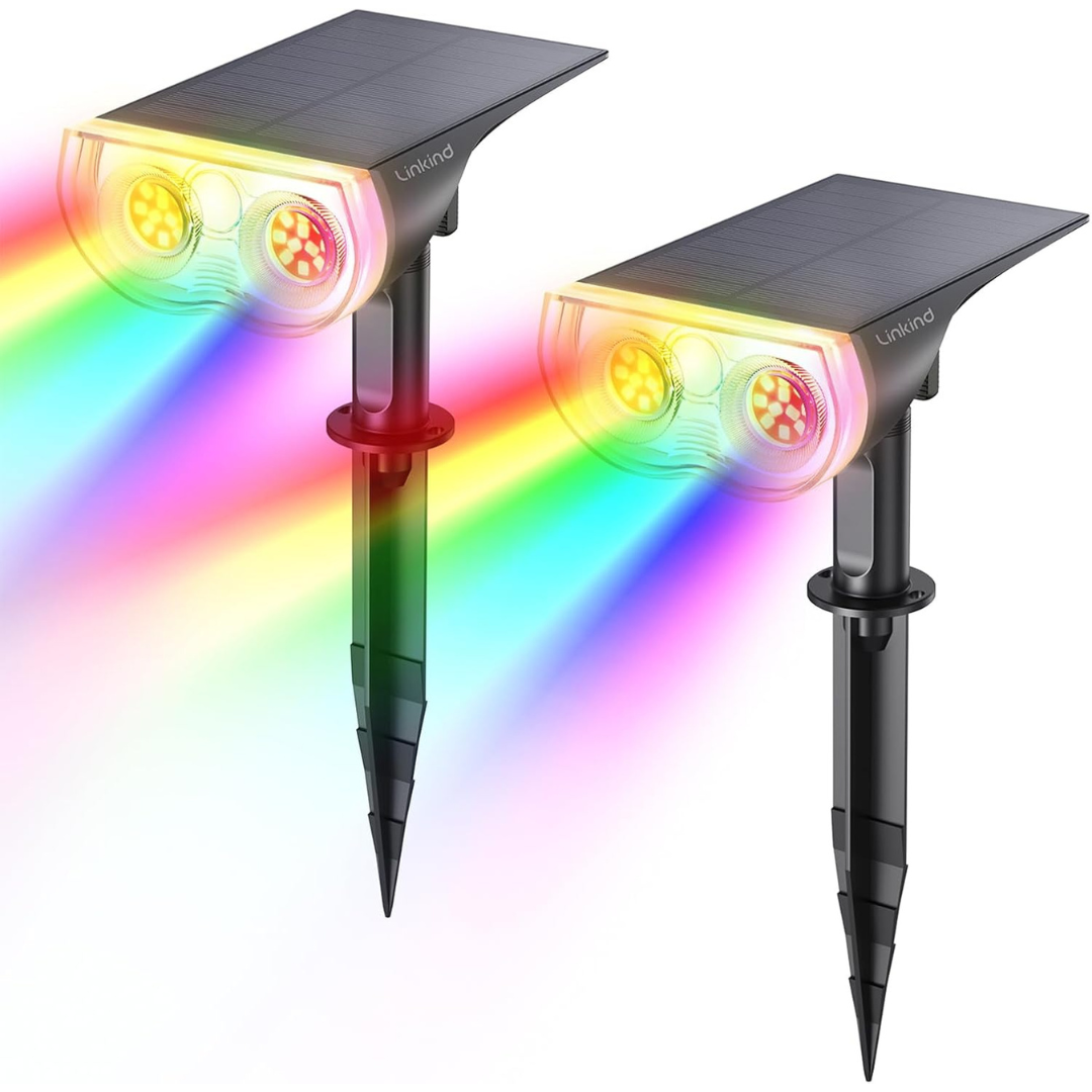 2-Pack Linkind Solar Spot Lights