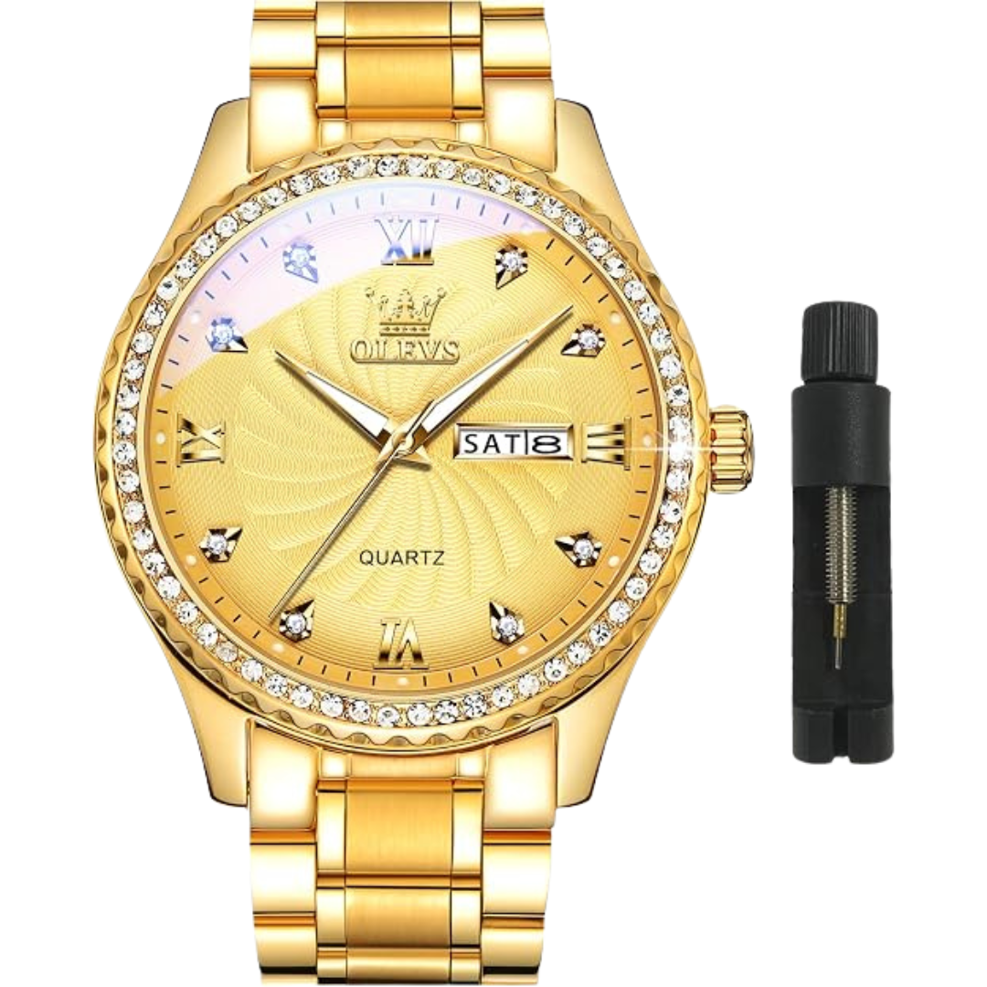 OLEVS Men's Stainless Steel Big Dial Analog Quartz Watch (Various)