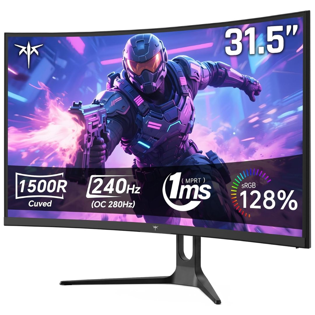 32" KTC H32C5 Curved FHD 280Hz 1ms HDR VA Freesync And G-SYNC Compatible Gaming Monitor