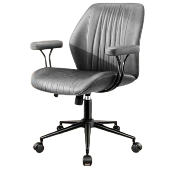 HeroSet Leather Office Chair With Removable Armrests