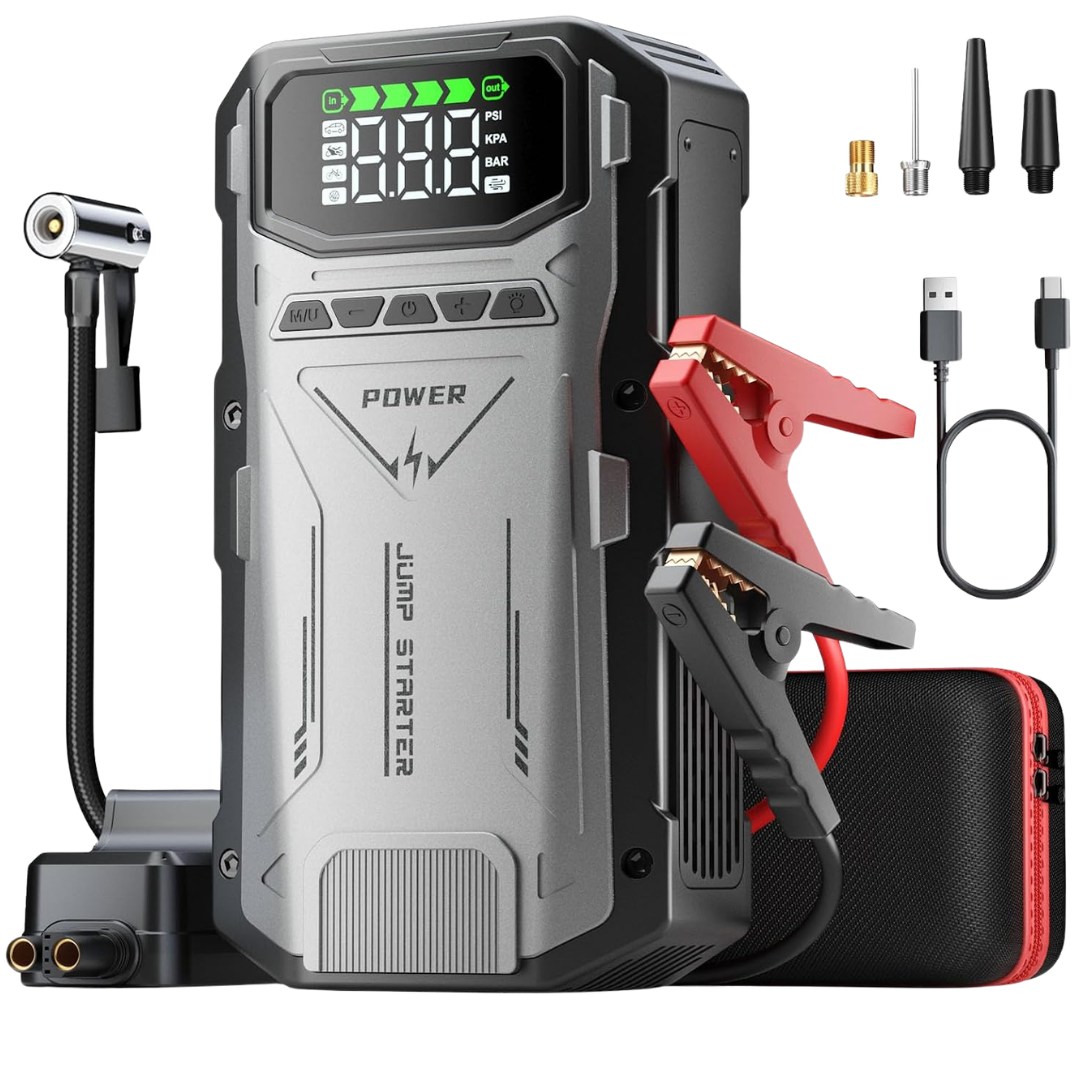 4000A Portable Car Jump Starter With Air Compressor