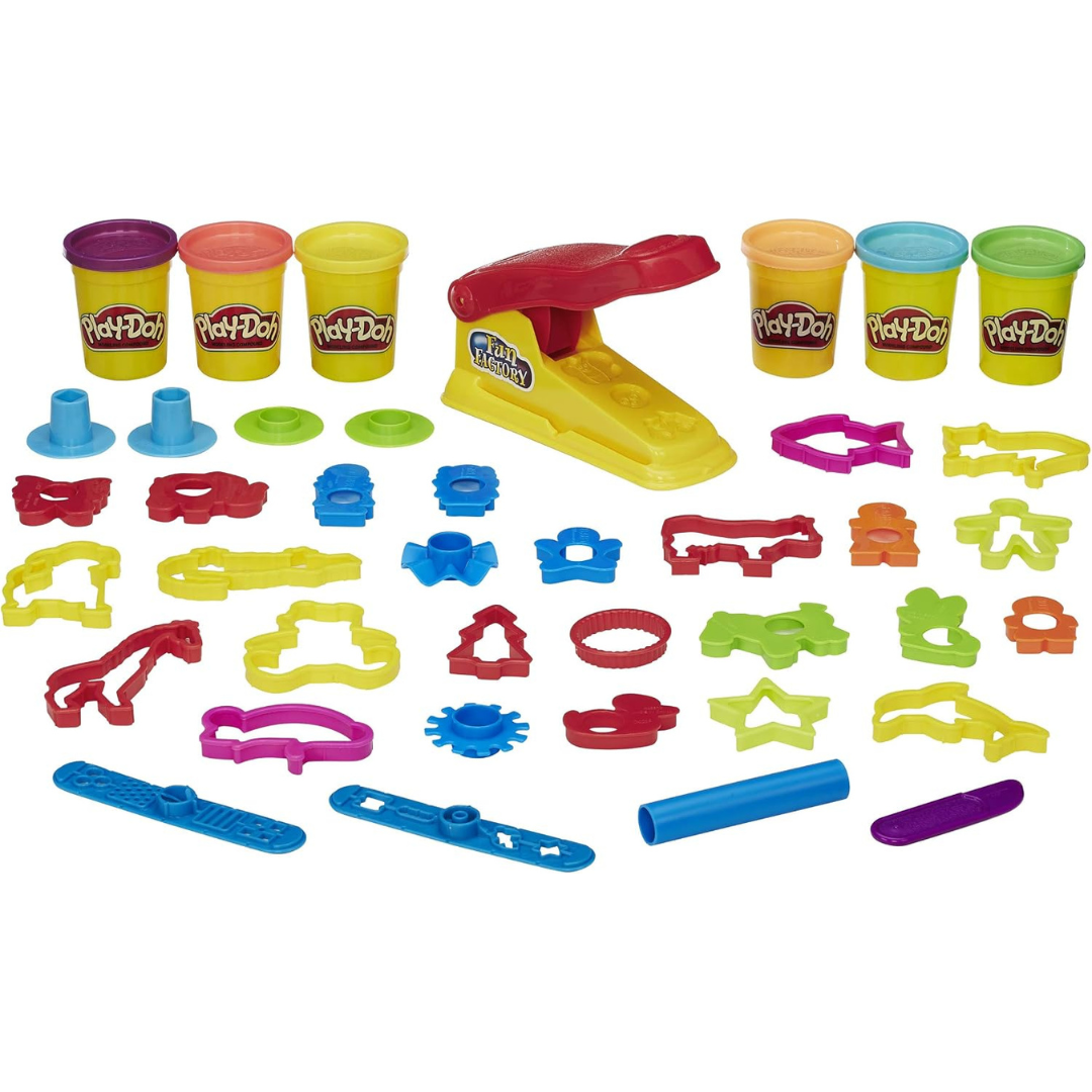Play-Doh Fun Factory Deluxe Set, 31 Tools & 6 Cans