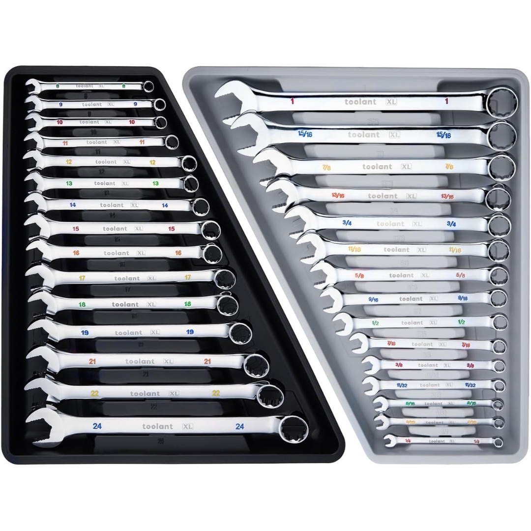 30-Piece Toolant Max Grip Professional Metric & SAE Combination Wrench Set