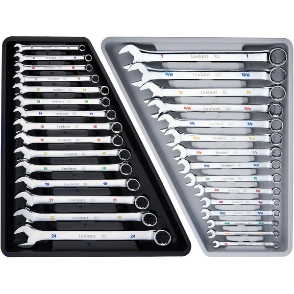 30-Piece Toolant Max Grip Professional Metric & SAE Combination Wrench Set