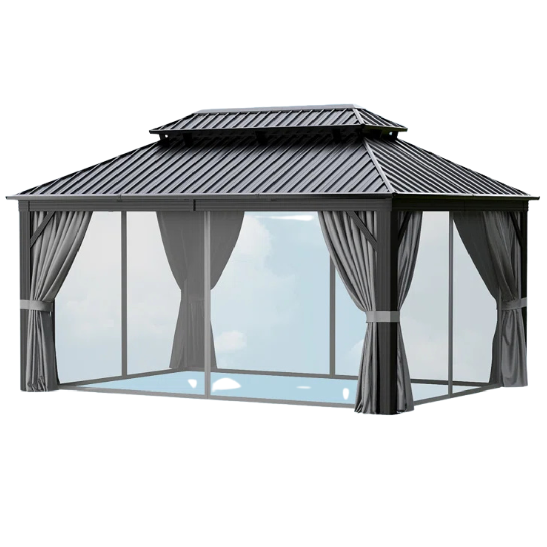 16ft X 12ft JolyDale Aluminum Patio Gazebo With Double Roof