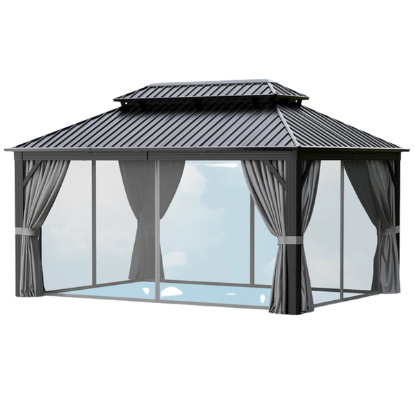 16ft X 12ft JolyDale Aluminum Patio Gazebo With Double Roof